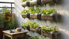 Balcón en la jungla sin gastar: Jardín vertical DIY con plástico